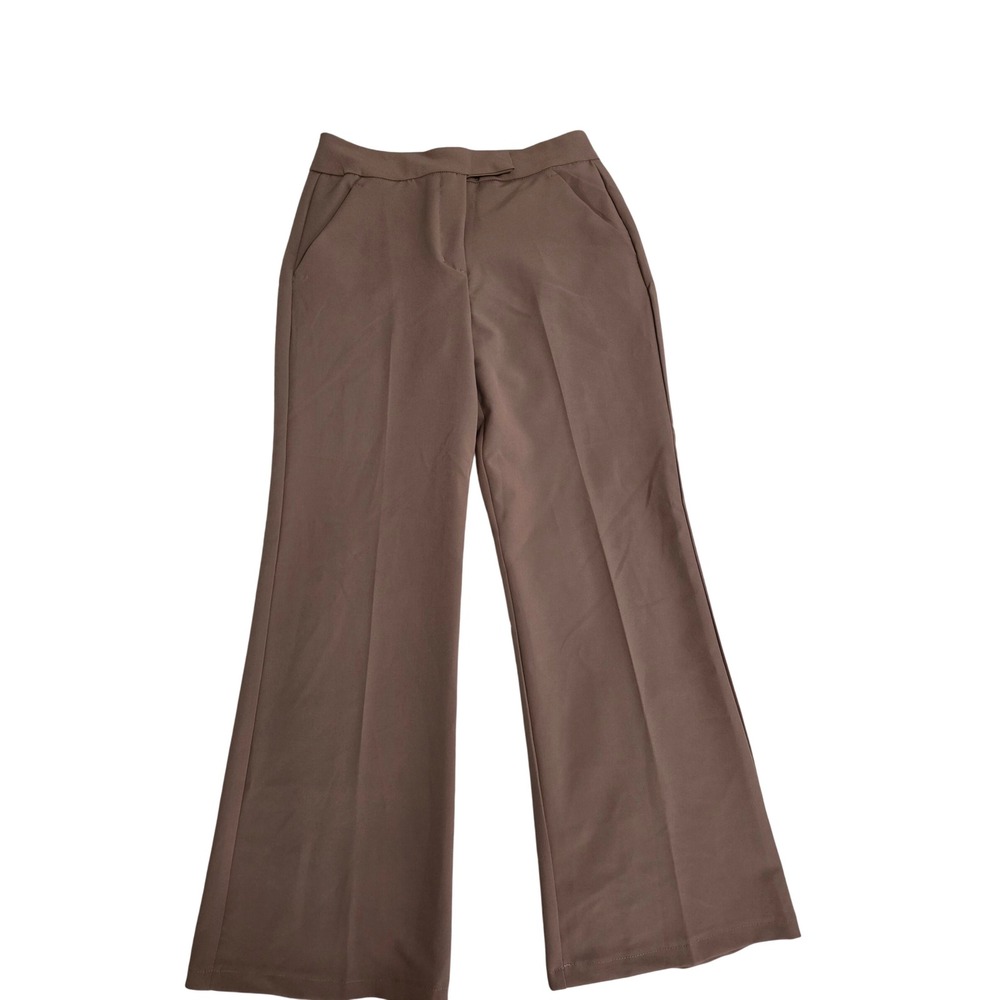 Hunter & Brown Womens XL Mocha Brown Wide Leg High Rise Dress Pants HBP147 NWT